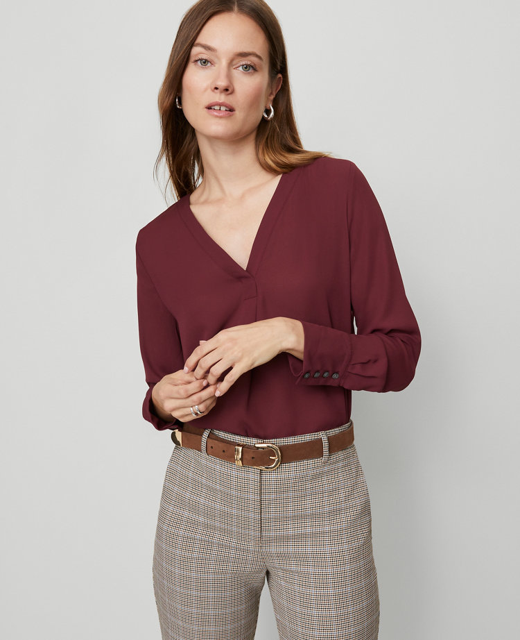 Mixed Media Pleat Front Top