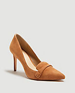 Maryanne Suede Button Loafer Pumps carousel Product Image 1
