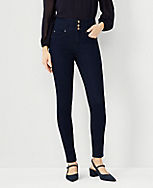 Sculpting Pocket High Rise Skinny Jeans in Dark Rinse Wash carousel Product Image 1