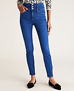 Sculpting Pocket High Rise Skinny Jeans in Classic Mid Wash carousel Product Image 1