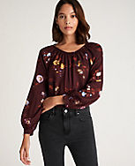 Floral Boatneck Top carousel Product Image 1