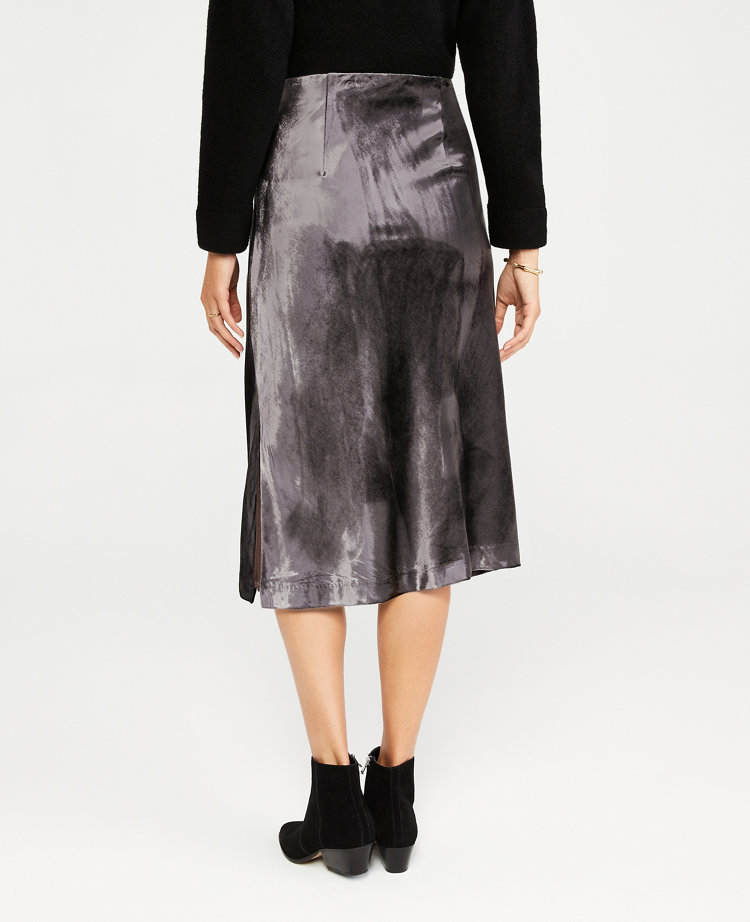 Black velvet pull on cheap skirt