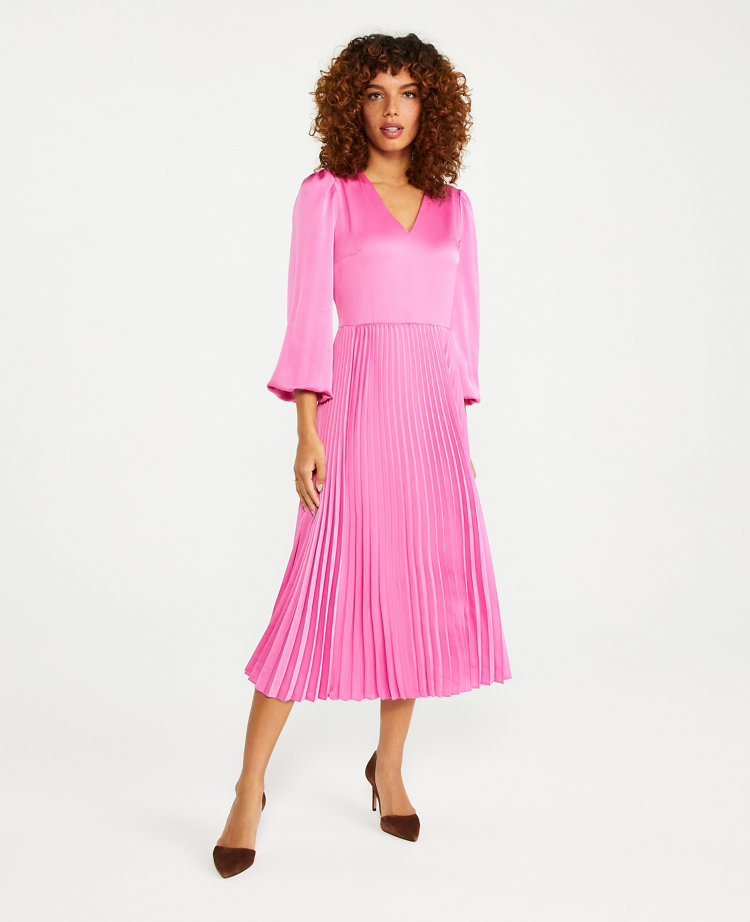 halter neck pleated midi dress