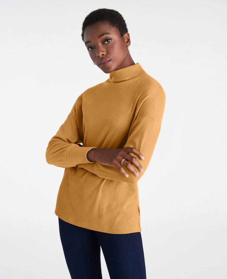 Mock neck tunic store tops