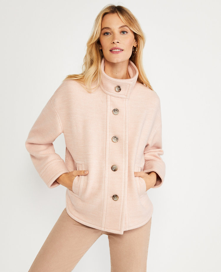 Pink funnel cheap neck coat