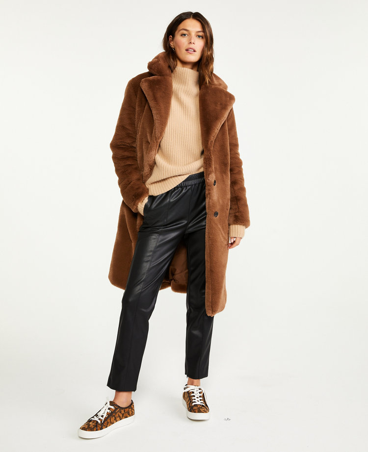 Ann taylor on sale faux fur parka