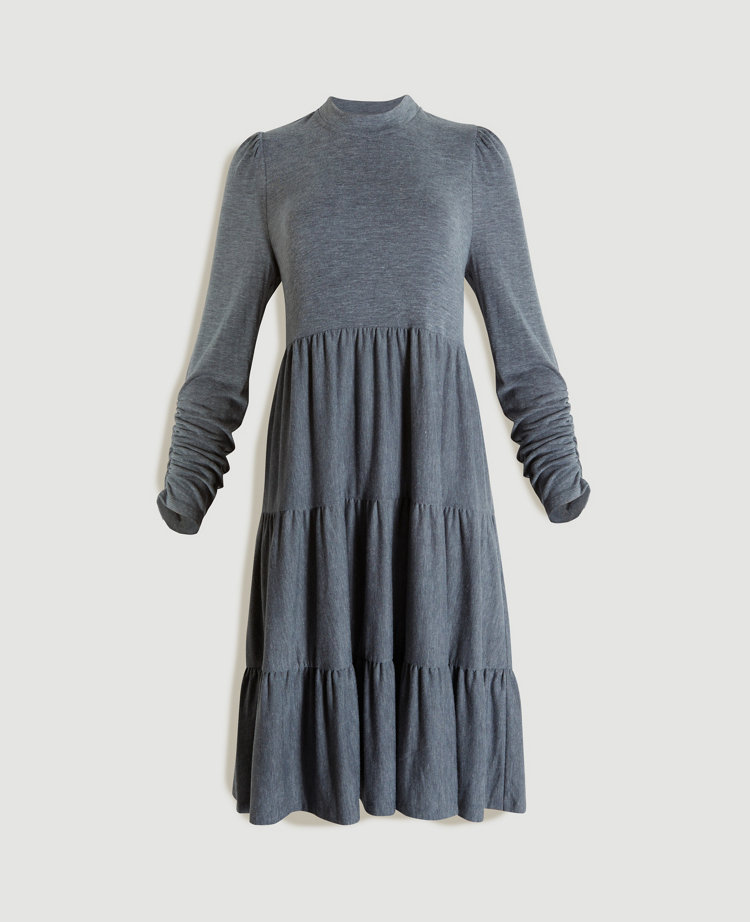 mock neck shift dress