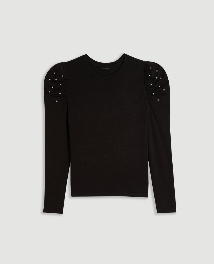 Pearlized Puff Sleeve Top