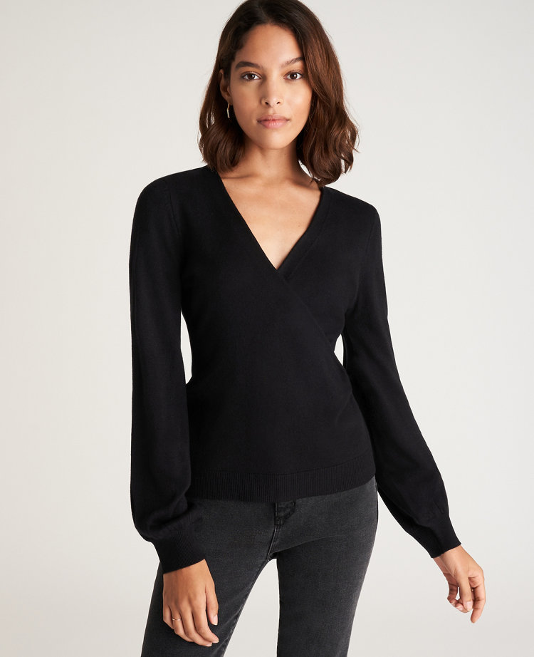 long sleeve wrap sweater