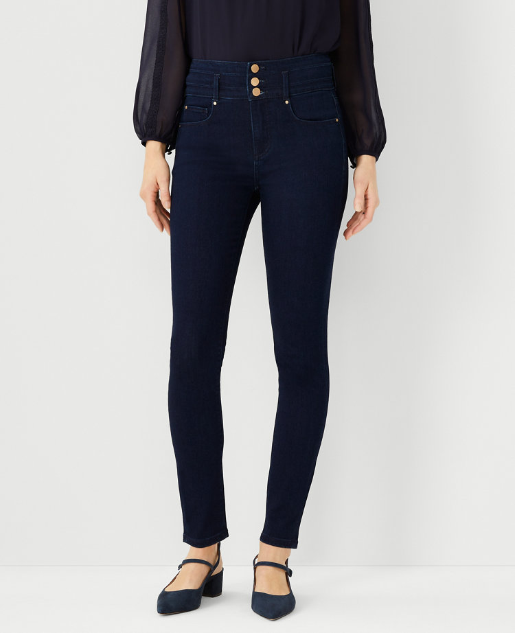 Curvy Sculpting Pocket High Rise Skinny Jeans in Dark Rinse Wash