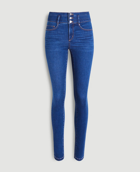 Petite Sculpting Pocket High Rise Skinny Jeans in Classic Mid Wash