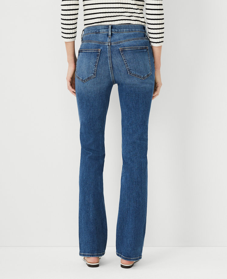 Tall Sculpting Pocket Mid Rise Boot Cut Jeans in Mid Stone Wash