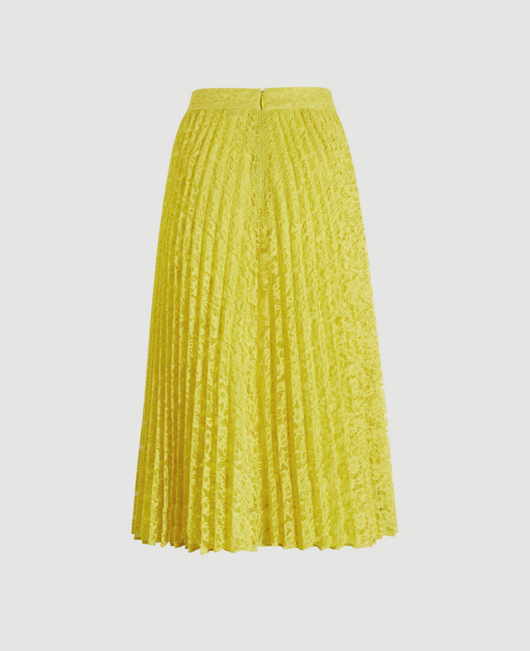 Lace Trim Pleated Midi Skirt main image 1