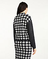 Striped Sleeve Houndstooth Jacquard Sweater carousel Product Image 2