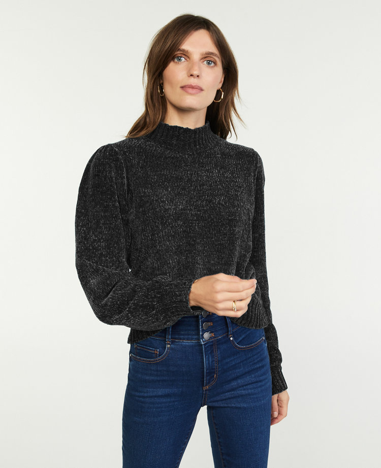 Chenille Mock Neck Sweater