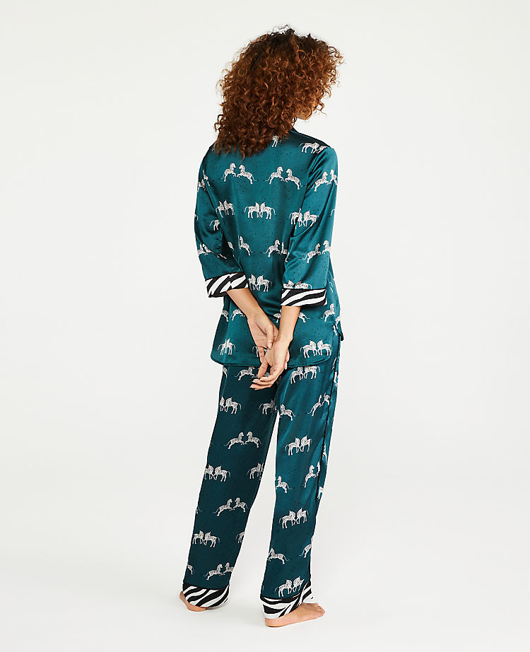 Zebra Print Silky Pajamas