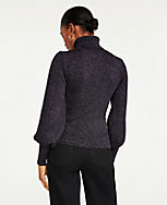 Shimmer Puff Sleeve Turtleneck Sweater carousel Product Image 2