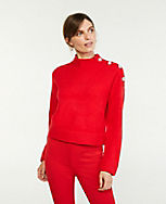 Jeweled Button Mock Neck Sweater carousel Product Image 1