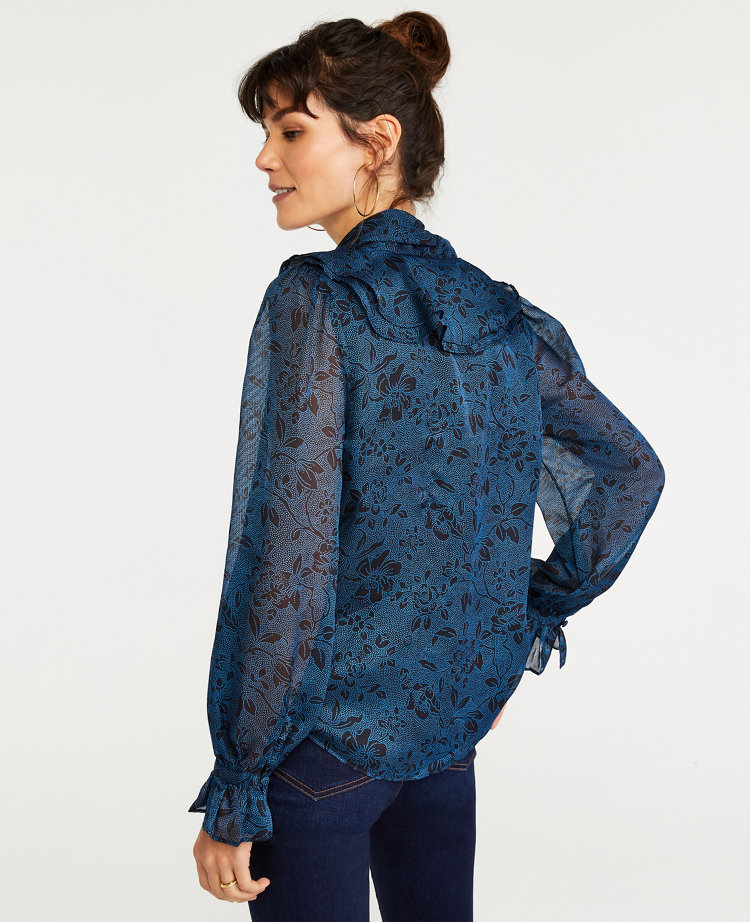 ruffle bow blouse