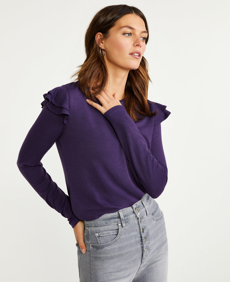 ann taylor ruffle top