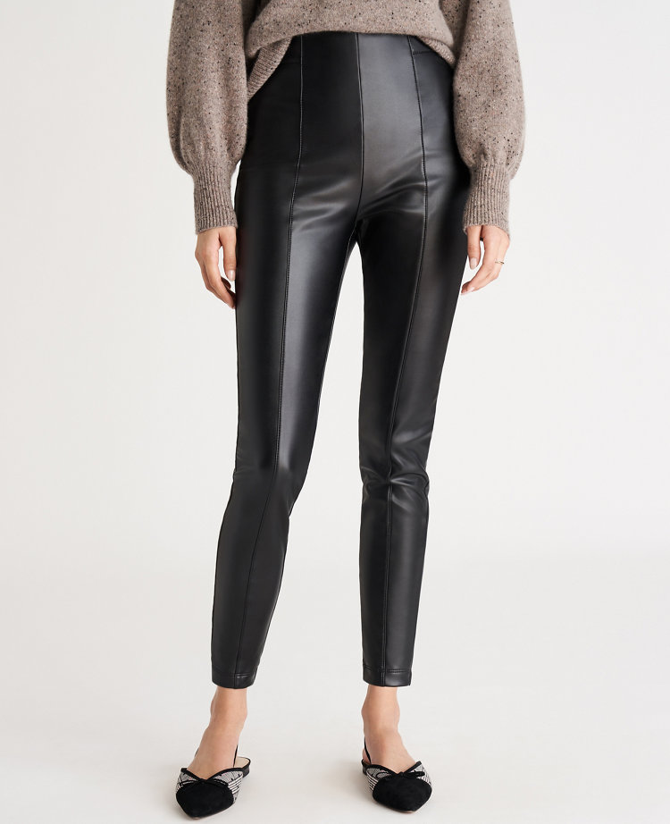 Ann Taylor The Petite Side Zip Faux Leather Legging