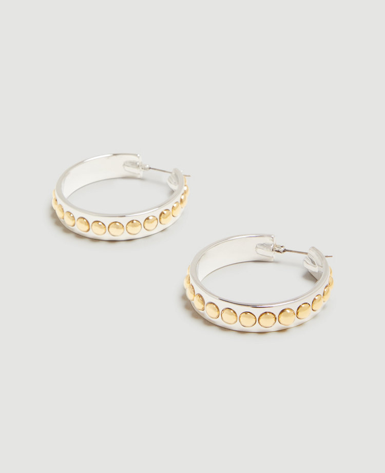 Cabochon Hoop Earrings