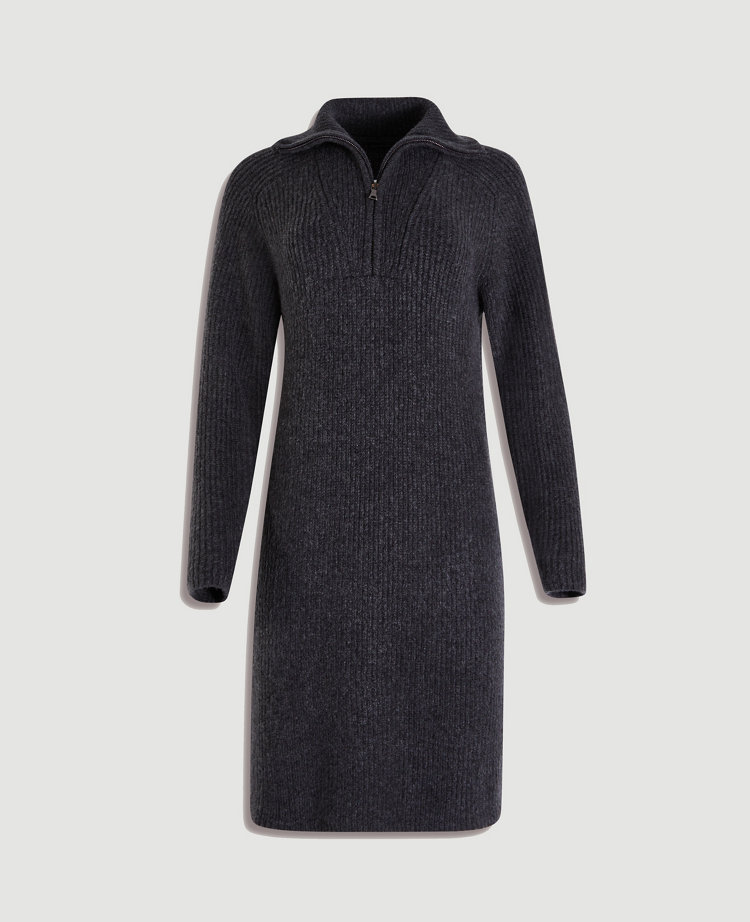 black sweater dress with white collar