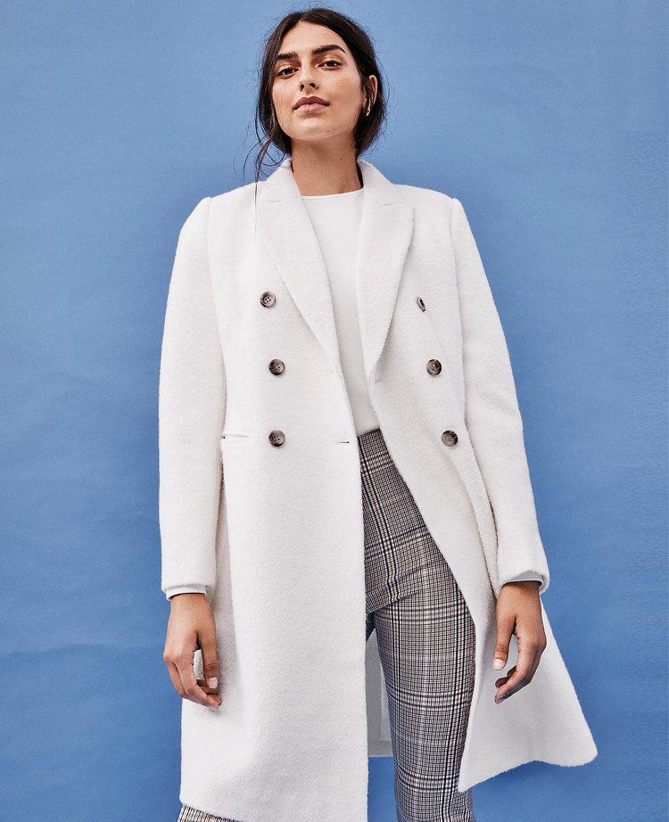 white wool coat petite