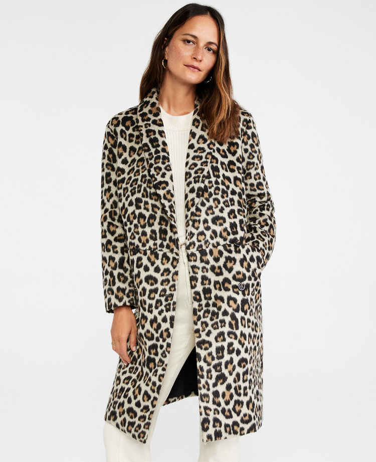 Ann 2024 Taylor Leopard Print Coat XXS NWT