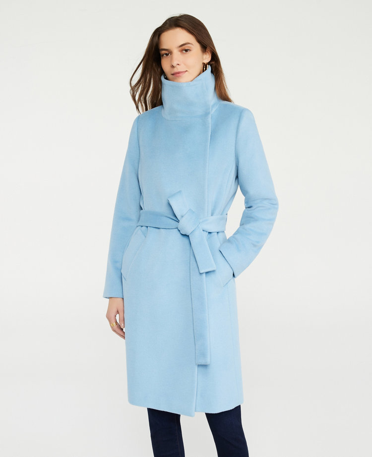 Belted Funnel Neck Coat