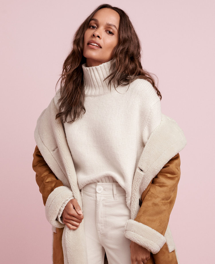 Rib Sleeveless Turtleneck Sweater