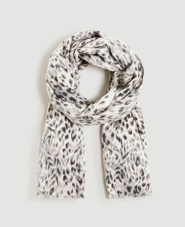 Snow Leopard Print Blanket Scarf