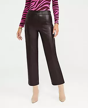 The Faux Leather Easy Straight Crop Pant carousel Product Image 2