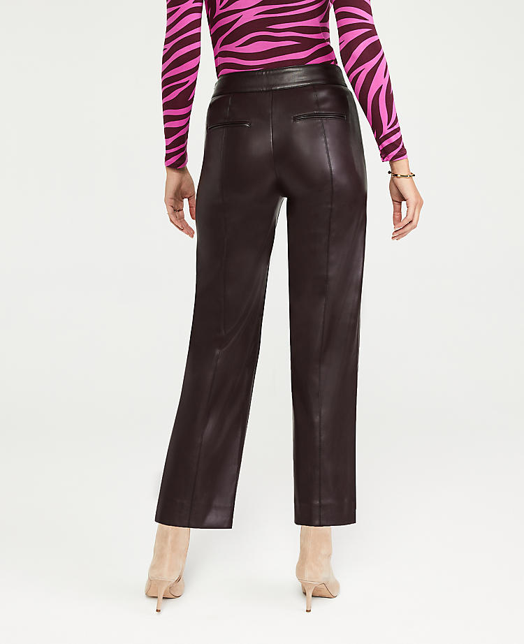 The Faux Leather Easy Straight Crop Pant