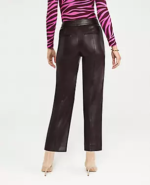 The Faux Leather Easy Straight Crop Pant carousel Product Image 3