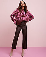 The Petite Faux Leather Easy Straight Crop Pant carousel Product Image 1