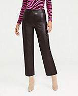 The Petite Faux Leather Easy Straight Crop Pant carousel Product Image 2