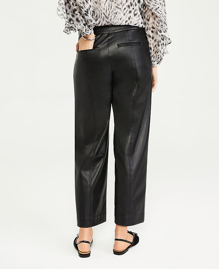 The Faux Leather Wide Leg Crop Pant