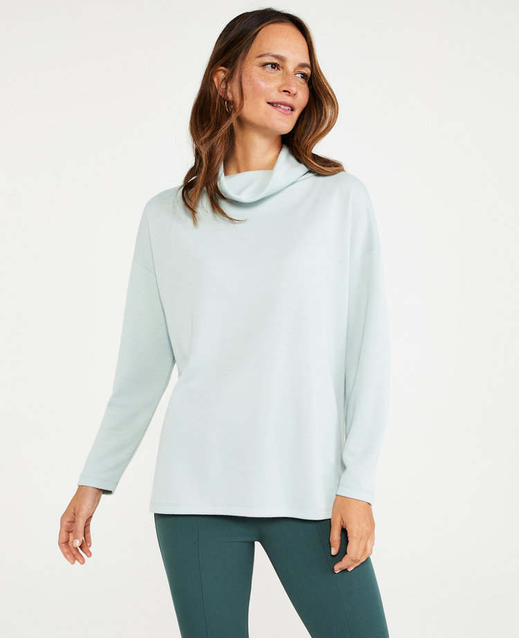 Petite Cowl Neck Tunic Sweatshirt