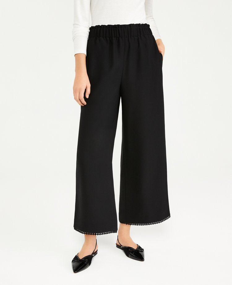 petite wide leg summer trousers