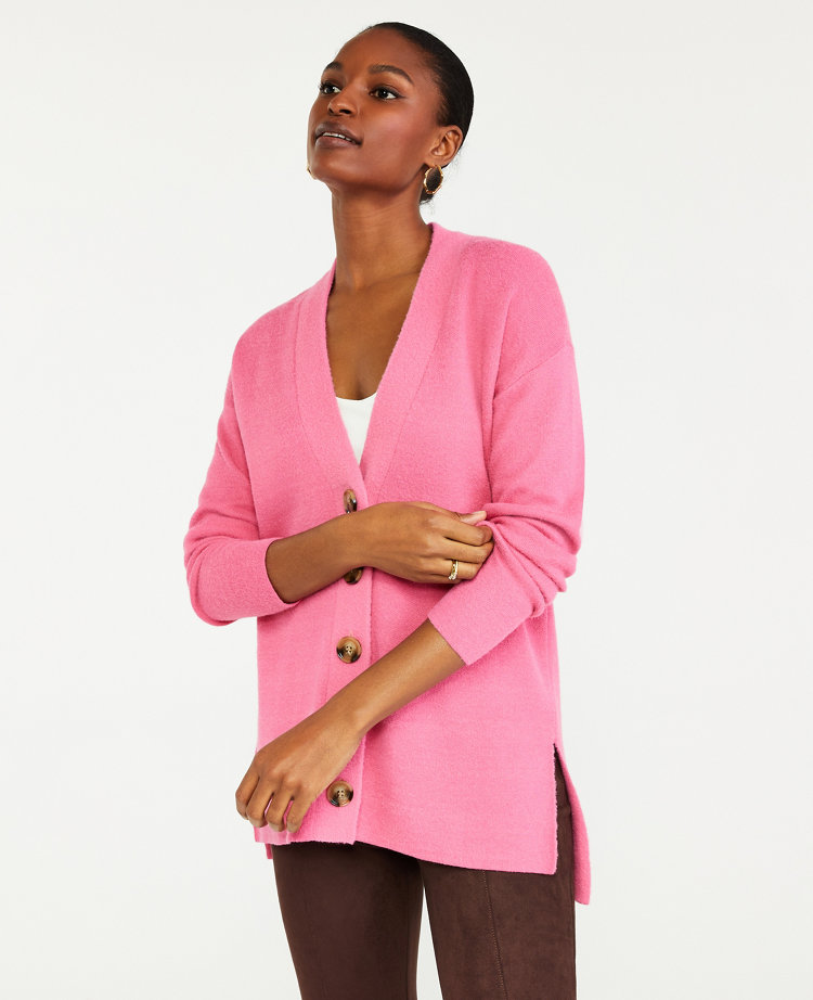pink boyfriend cardigan