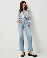 Quarter Pocket High Rise Corset Easy Straight Jeans in Classic Indigo Wash carousel Product Image 3