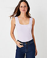 Ribbed Square Neck Tank carousel Product Image 1