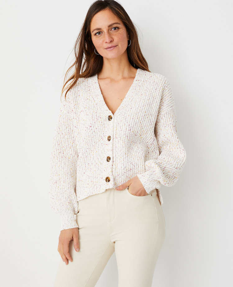 ann taylor white cardigan