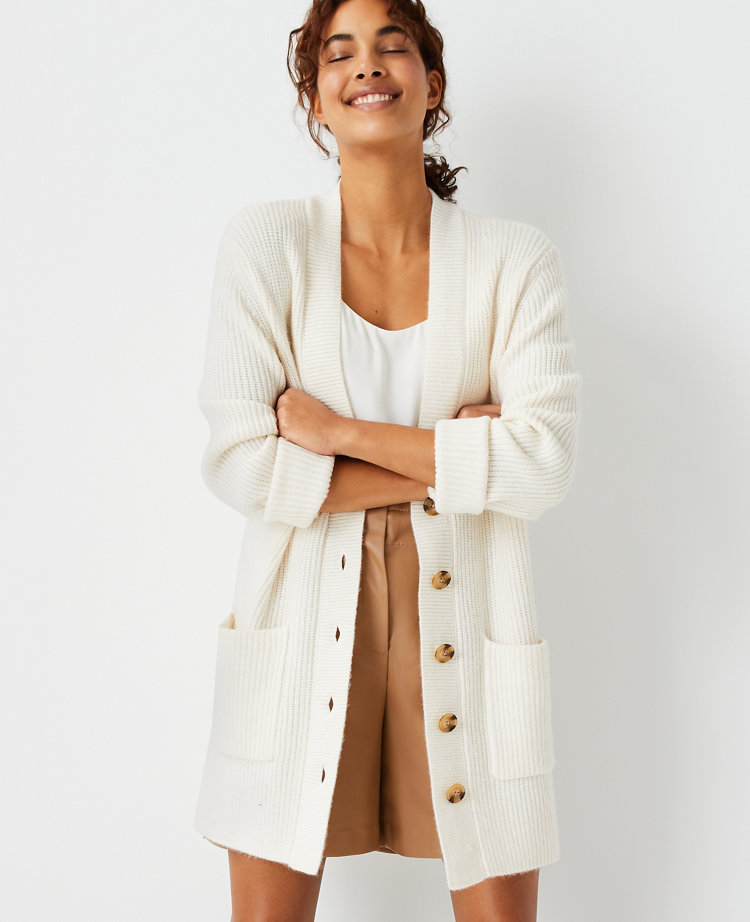ann taylor white cardigan