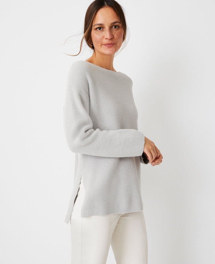 Ann Taylor Easy Tunic Sweater In Fizz Grey Heather | ModeSens