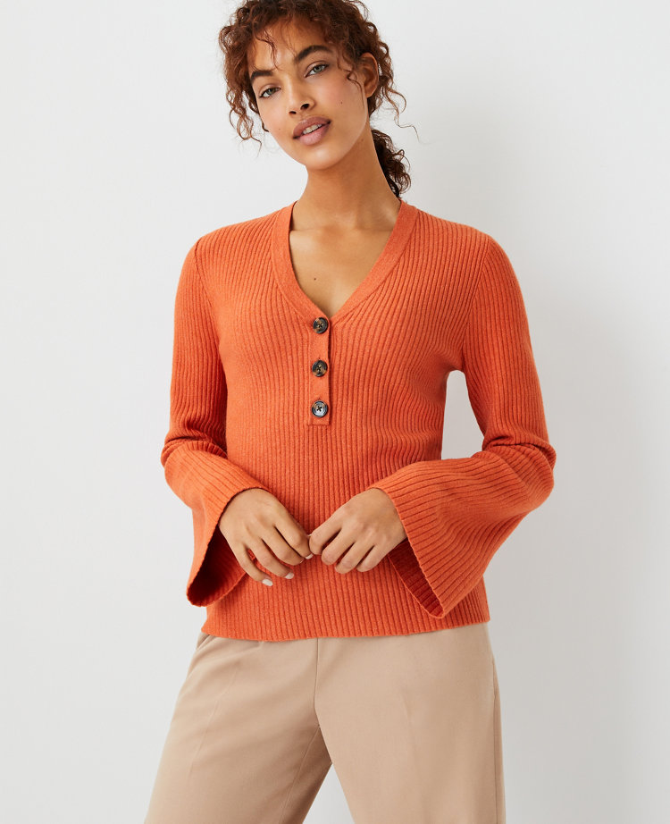 ribbed henley sweater