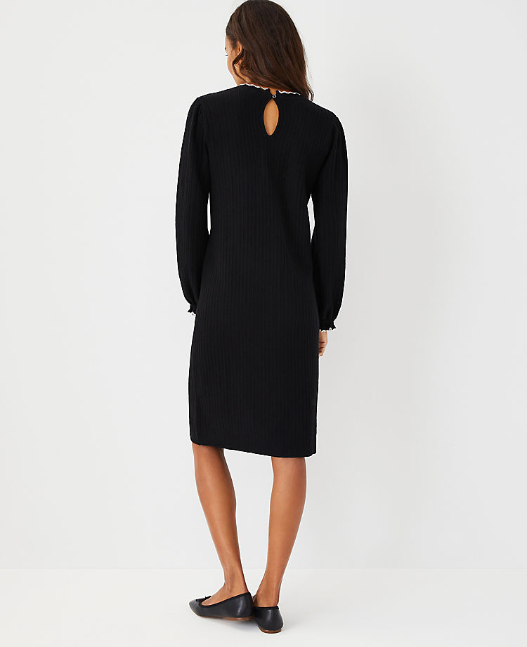 Tipped Ribbed Sweater Dress