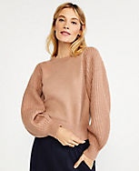 Ribbed Balloon Sleeve Sweater carousel Product Image 1