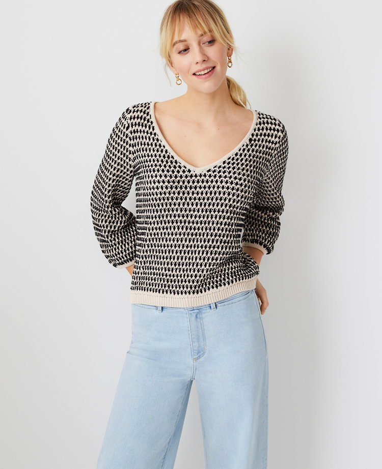 Stitchy V-Neck Sweater